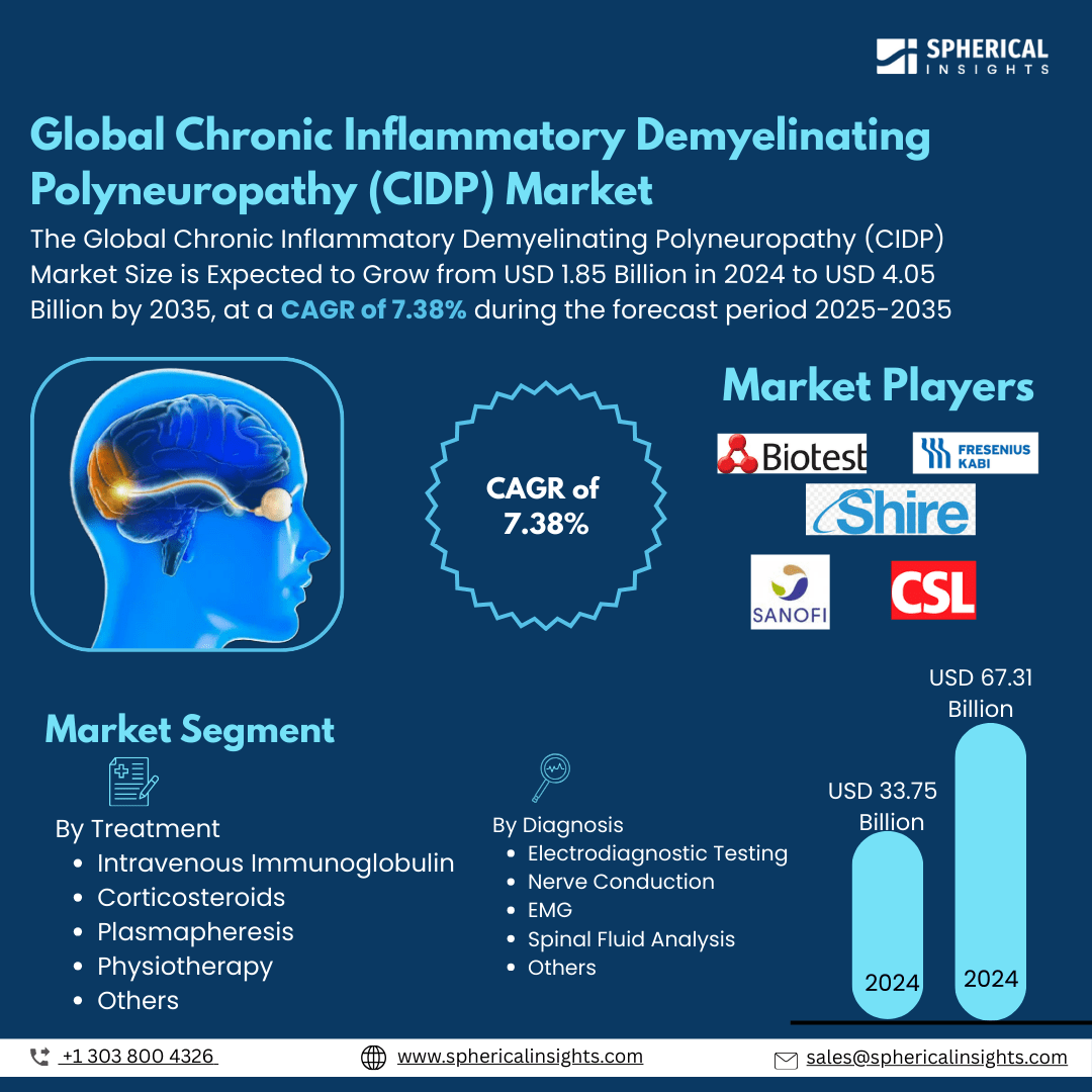 Global Chronic Inflammatory Demyelinating Polyneuropathy (CIDP) Market Size To Exceed USD 4.05 Billion by 2035 | CAGR of 7.38% : Market Growth Report
