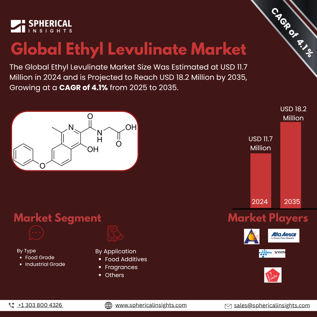  Global Ethyl Levulinate Market Size To Exceed USD 18.2 Million by 2035 | CAGR of 4.1%  : Market Study Report