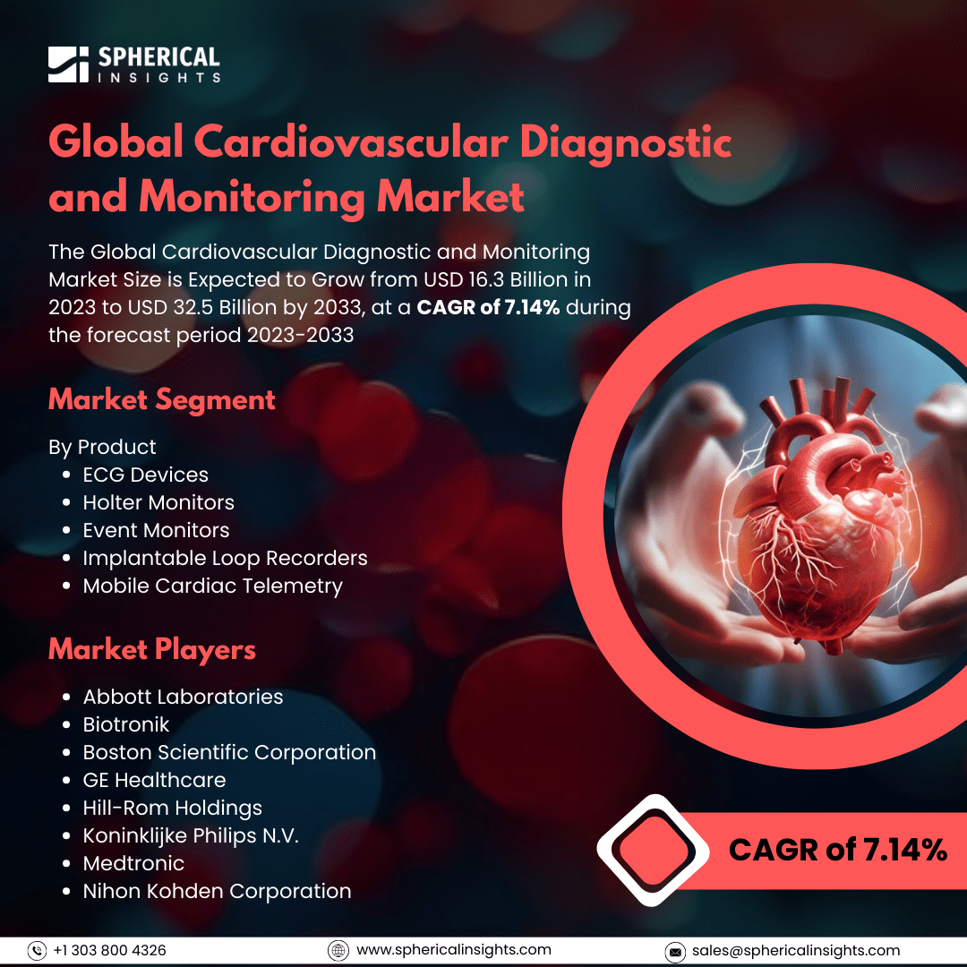 Global Cardiovascular Diagnostic and Monitoring Market Size to Exceed USD 32.5 Billion by 2033: Market Insight Report