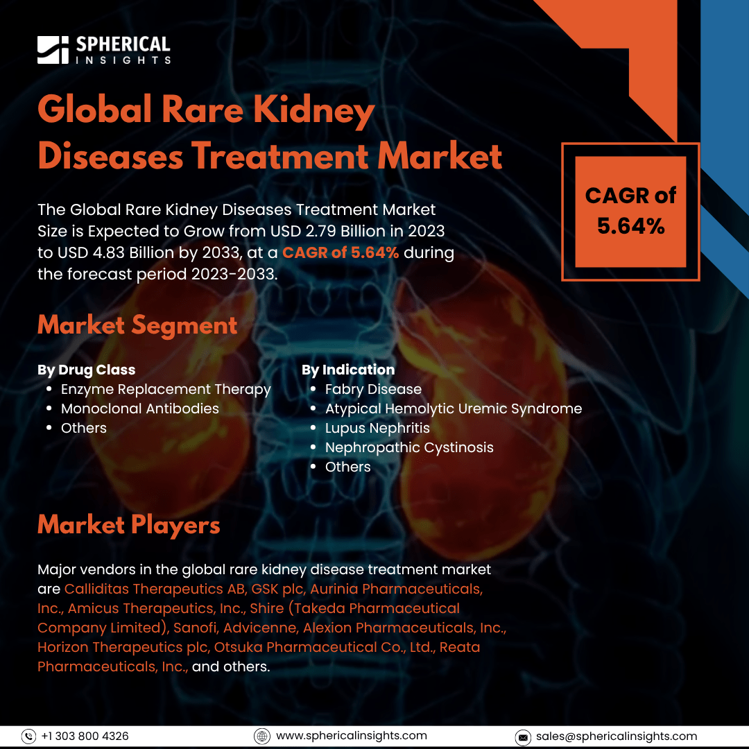 Global Rare Kidney Diseases Treatment Market Size to Exceed USD 4.83 Billion by 2033: Market Statistics Report